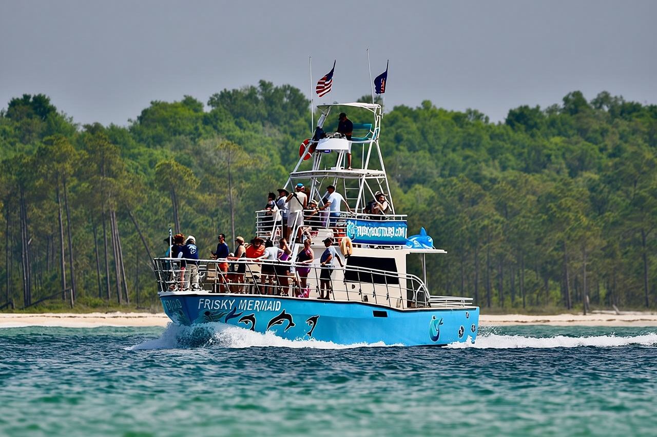 최대 49명 탑승 가능한 Frisky Mermaid Public Dolphin + 관광 크루즈