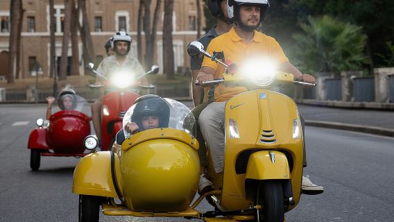 Vespa Sidecar Tour In Rome with Pickup, Drop-off, Gelato included