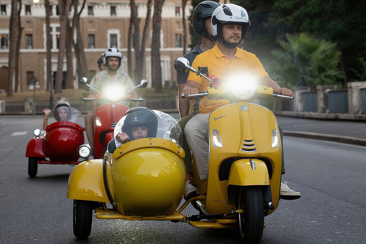 Tour in Vespa Sidecar a Roma con ritiro, riconsegna e gelato inclusi