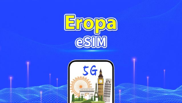 eSIM Eropa | 5G/4G | Paket Data Harian/Total | 1-30 hari | Penagihan 24 Jam | Kode QR