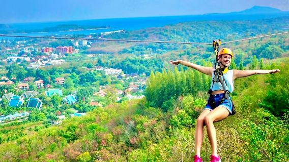 普吉島海景叢林飛躍|騎大象|ATV skyline adventure親子玩樂|一價全含|中文客戶服務|