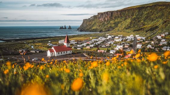perjalanan satu hari ke Pantai Selatan Islandia dan Gletser Solheimajokull (Pemandangan Gletser/Grup Kecil Opsional)
