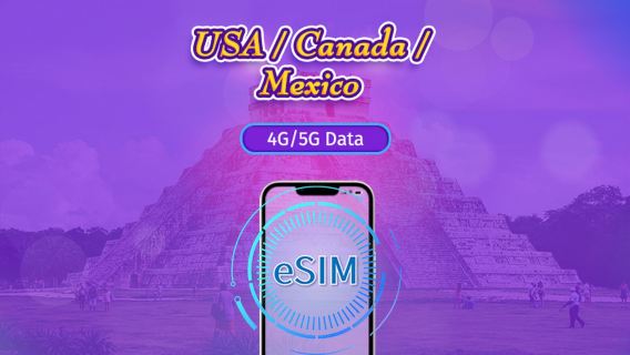 US/Canada/Mexico | 5G/4G eSIM | Day Pass/Total Package | Natural Day Billing | 1-90 days | QR code