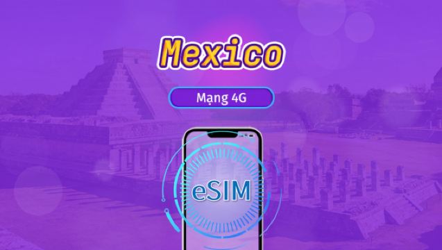 Mexico eSIM | Hỗ trợ Chatgpt & Tiktok | Gói ngày/gói dung lượng | Tính phí 24 giờ | 1-30 ngày | Mã QR