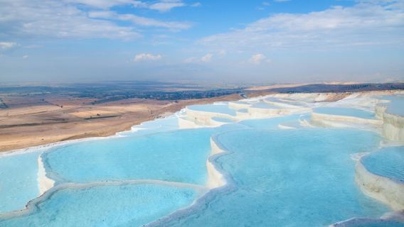 perjalanan satu hari Pamukkale + Hierapolis + Sumber Air Panas Pamukkale di Turki [Pamukkale yang Indah