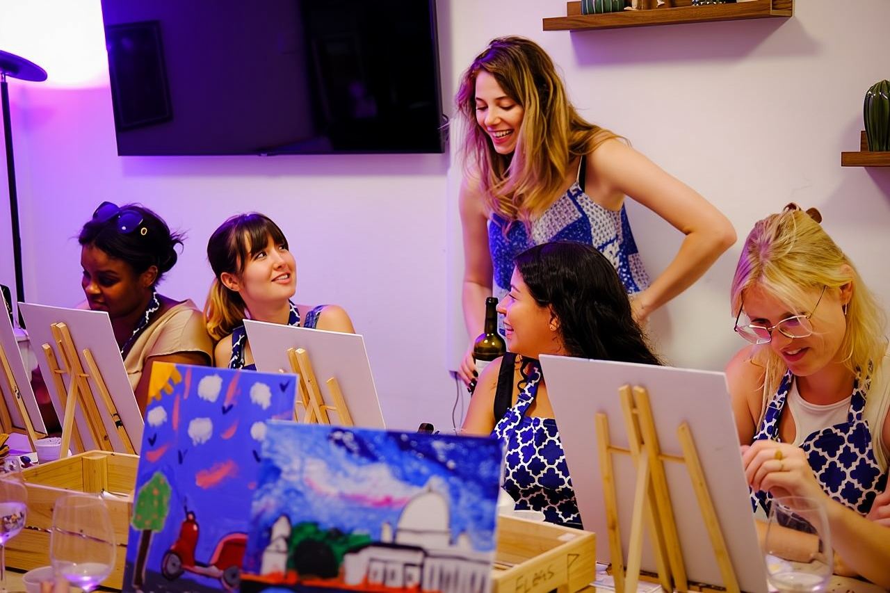 Rome Art Class: Painting & Unlimited Wine