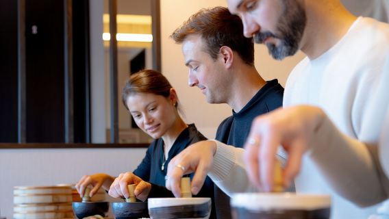 Matcha Making Class in Tokyo with Authentic Japanese Sweets Set