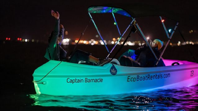 Glow Nightime Pedal Boat Rental in San Diego Bay