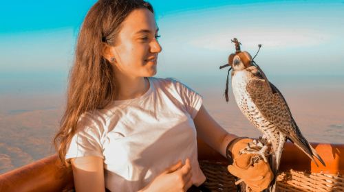 Premium  Hot Air Balloon Sunrise Tour with Exlusive In-Flight Falcon Show, Breakfast, Camel,Transfer 2