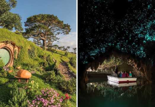 Hobbiton & Waitomo Caves Day Tour with Lunch from Auckland