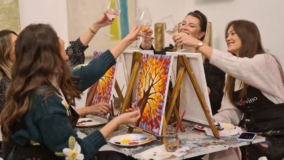 Painting party at Art Bottega - Paint & Wine Studio in Zagreb