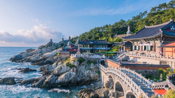 Busan one-day tour- Taejongdae + Gamcheon Culture Village + Songdo Skywalk + Haedong Yonggungsa Temple