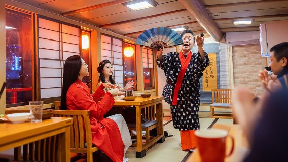 Tokyo Bay Yakatabune Dinner/Day Cruise with Japan Show and Drinks