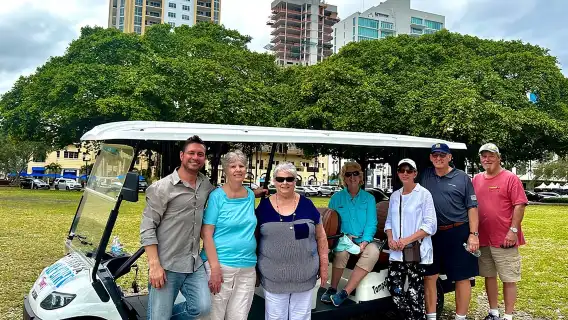 Guided St. Pete Sightseeing Tour in Deluxe Street Legal Golf Cart