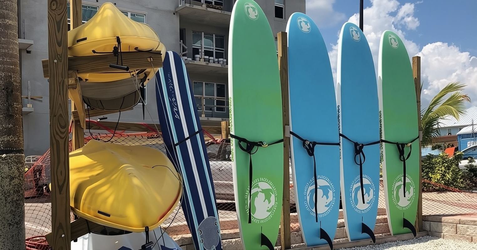 เกาะเมอร์ริตต์: บริการให้เช่าเรือคายัคเดี่ยวและคู่