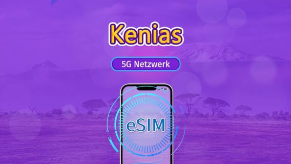 Kenia | 5G/4G eSIM | Gesamtpaket | 24-Stunden Abrechnung | 30 Tage | QR-Code