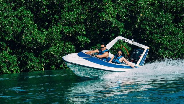Cancun Adventure Speed Boat Jungle Tour with Transportation