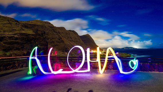 Tour unico al tramonto e light painting a Honolulu