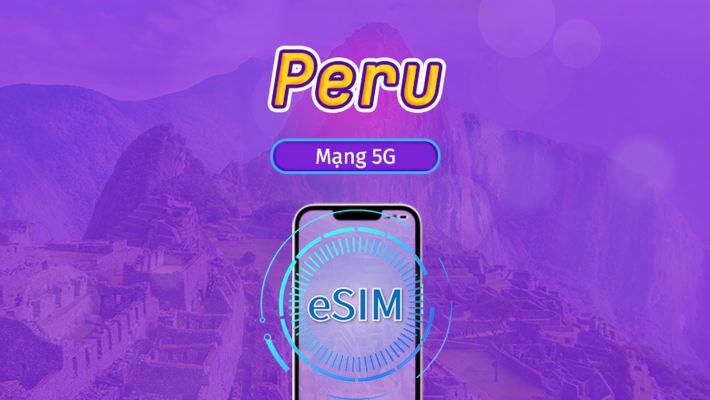 Peru | eSIM 5G/4G | Gói trọn gói | Tính phí mỗi 24 giờ | 30 ngày | Mã QR