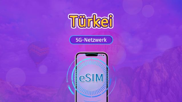 Türkei | 5G/4G eSIM | Tagespass/ Datenvolumen-Paket | Abrechnung nach Kalendertag| 1-30 Tage | QR-Code