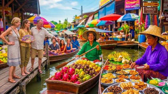 Bangkok : Marché flottant et marché sur les voies avec excursion en bateau