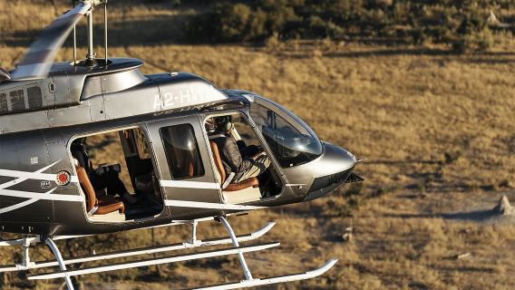 Soaring Through the Skies: 45-Minute Doorless Flight Adventure Over the Okavango Delta