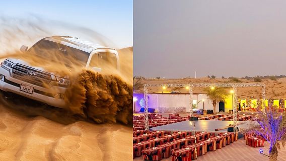 Premium Desert Safari, food Service with 4 alcoholics drinks 