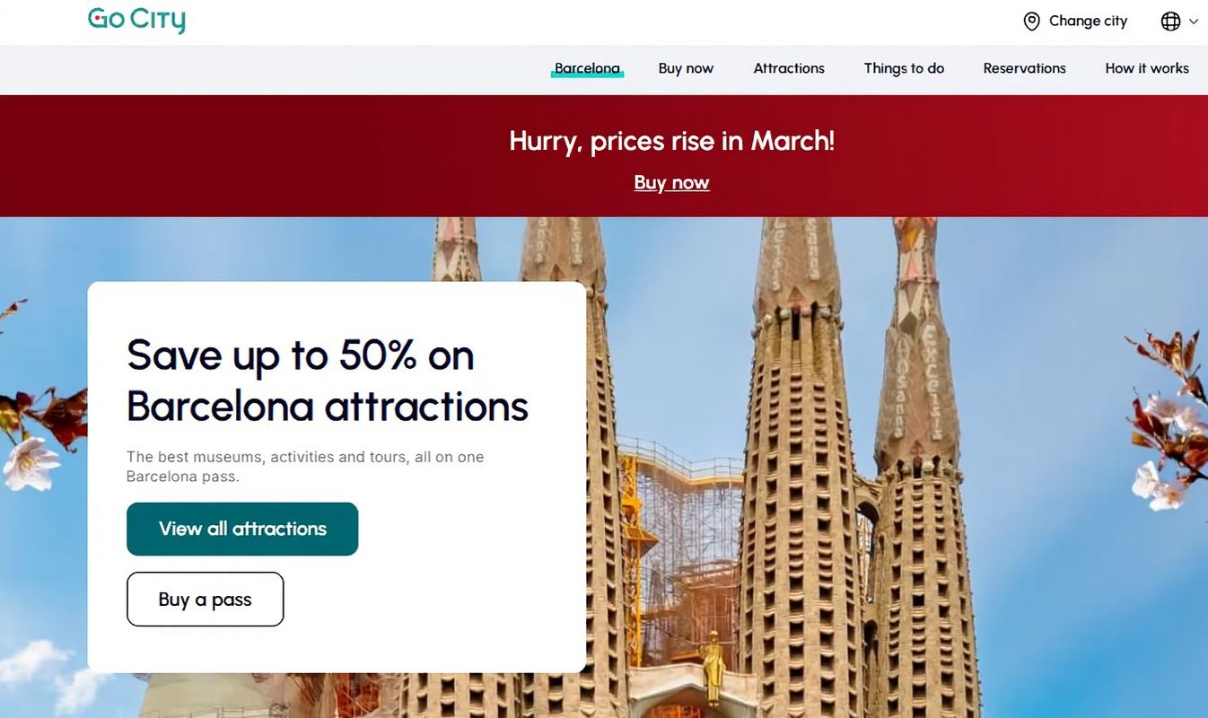 Barcelona City Pass Spain [Official Tickets + Access to 45+ Attractions/Sagrada Familia Guided Tour/La Pedrera – Casa Milà/Casa Batlló and More]