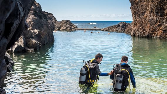 Porto Moniz: Buceo con tiburones y rayas en el Acuario de Madeira