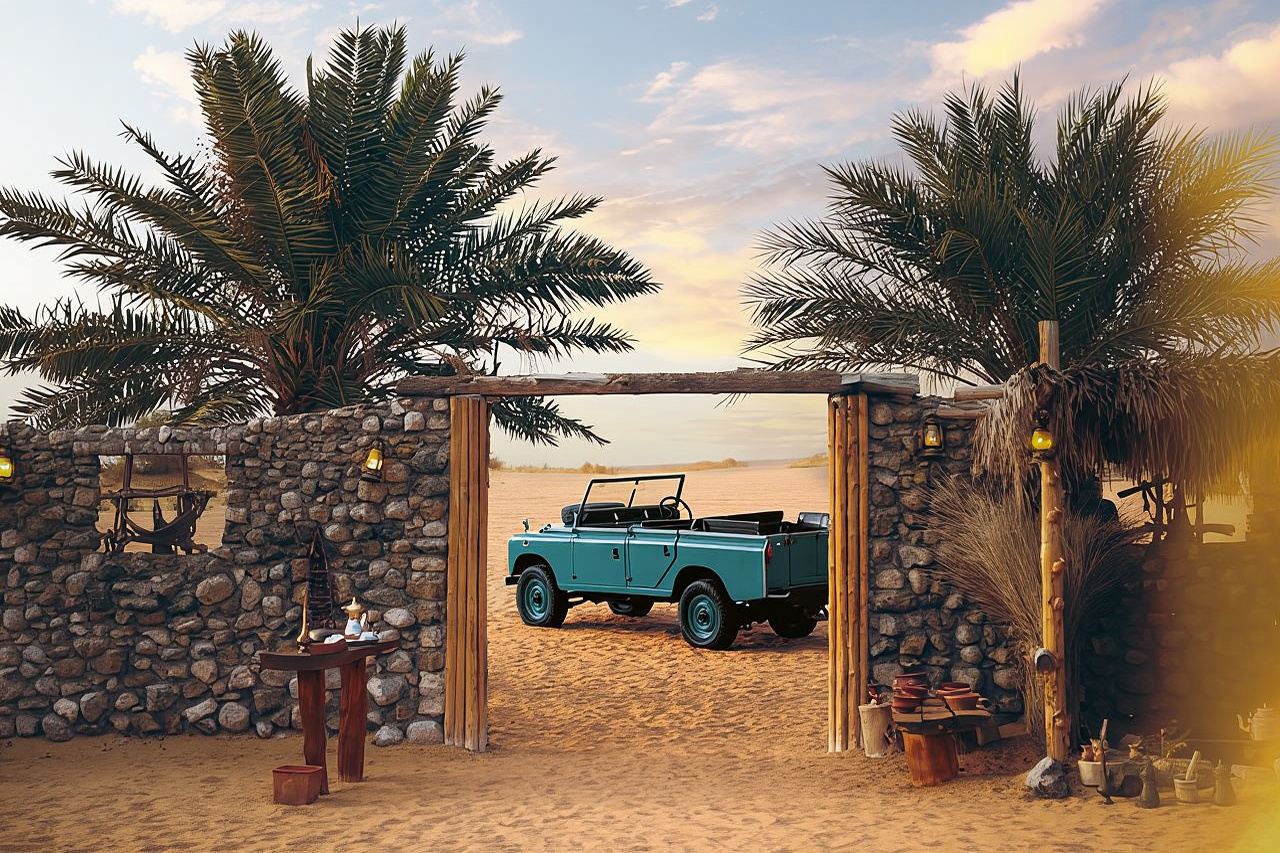 Dubai: Heritage Desert Safari in Vintage Land Rover met Diner