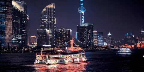 上海黃浦江夜遊遊船票 45分鐘精華航線(外灘+陸家嘴全景夜遊)