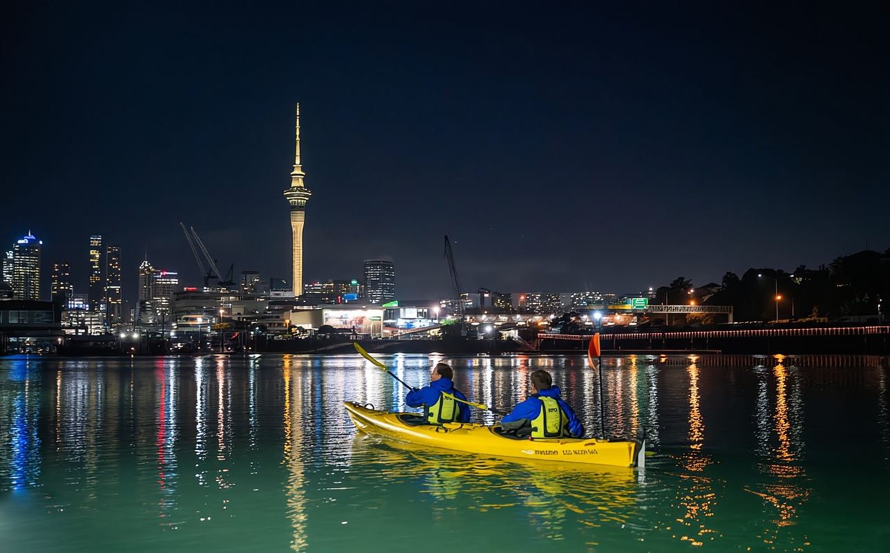 오클랜드: 시티 라이트 나이트 카약 투어
