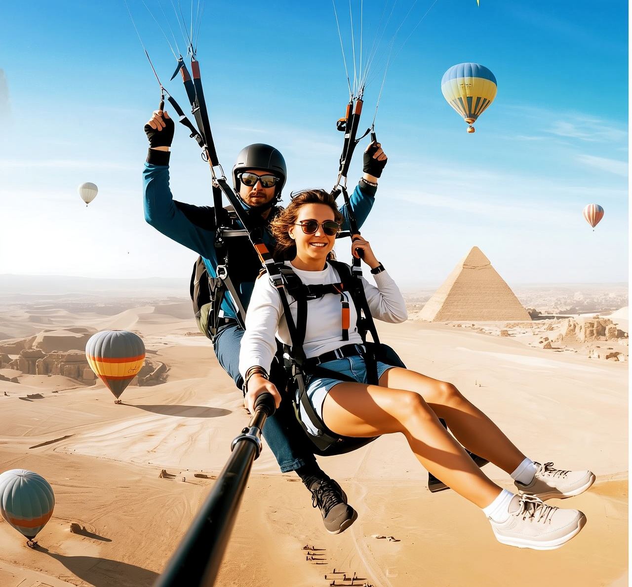 Pengalaman Luncur Layar/Para-motor di Piramid Khufu, Cairo [Luncur Layar di Piramid Cairo, Mesir, Terjun Udara, Luncur Layar Bermotor di Luxor Termasuk Pengangkutan, Gambar & Video]