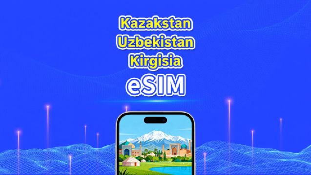 Kazakstan + Uzbekistan + Kirgisia eSIM | 4G | nopea tiedonsiirto | 24 tuntia | 1–30 päivää | QR-koodi