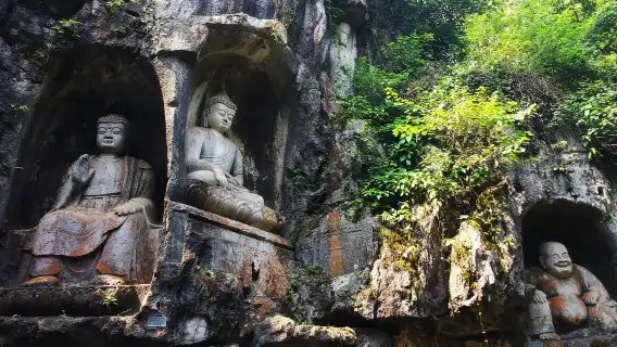 10人團丨杭州西湖雷峰塔+靈隱寺ღ可選宋韻點茶自助餐+上門接