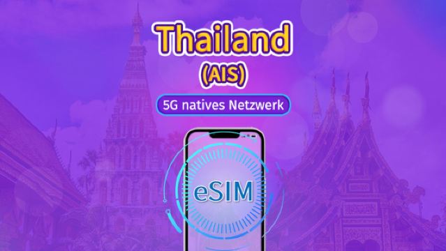 Thailand AIS eSIM | Lokales 5G-Netz | Unterstützt TikTok & ChatGPT | Lokale Telefonnummer | Registrierung mit Identitätsnachweis erforderlich | QR code