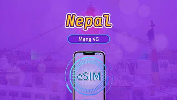 Nepal | eSIM 5G/4G | Gói trọn gói | Tính phí mỗi 24 giờ | 30 ngày | Mã QR