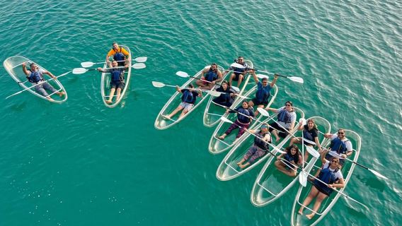 Dubai: Clear Kayaking Experience with Burj Khalifa View