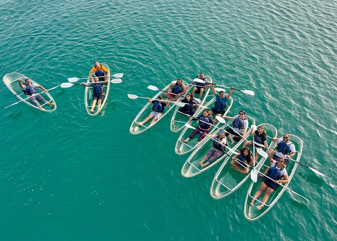 Dubai: Clear Kayaking Experience with Burj Khalifa View