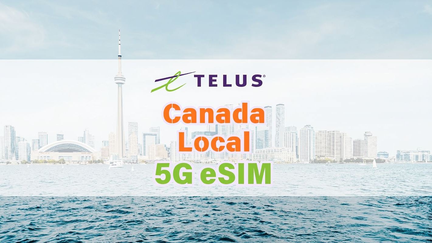 Canadian eSIM | Native TELUS 5G Network | Full Yellowknife Coverage | 75GB Data | Unlimited Local Calls in Canada | Buy and Use Immediately | QR Code