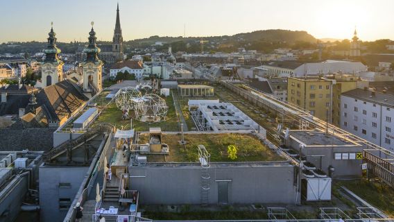 Ars Electronica Center Linz + New Cathedral Linz + Landaus Museum + Linz Central Square