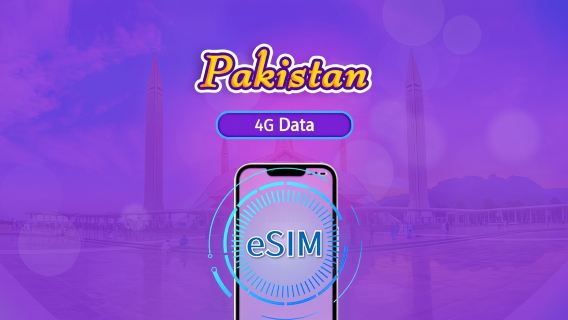 Paquistão | eSIM 4G | Pacote diário/Pacote de dados | 1-30 dias | Suporte para TikTok&ChatGPT | Cobrança por 24 horas | Código QR