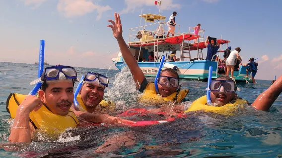 Cozumel Coral Reef Snorkeling by Glass Bottom Boat with Guide