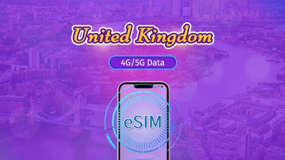 United Kingdom | 5G/4G eSIM | Total Package | 24H Billing | 7-30 days | QR code