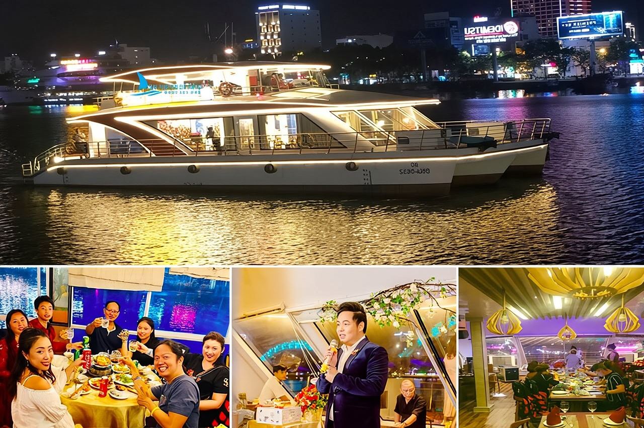 Makan Malam Vietnam di Kapal Pesiar Naga dengan Yatch