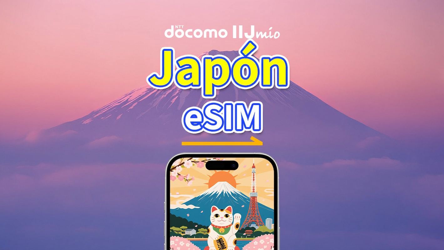 eSIM Japón | DOCOMO | 4G | Paquete de datos diario/total | 1–30 días | Facturación por día calendario | Código QR