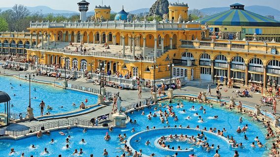Budapest, Hungary: Széchenyi Chain Bridge + Parliament Building + Heroes' Square + Thermal Baths
