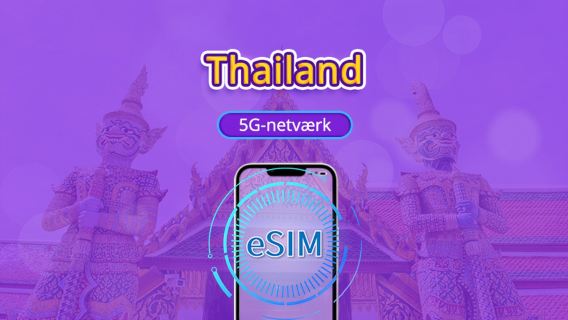 Thailand 5G eSIM | Understøtter TikTok & ChatGPT | Daglig datapakke / Samlet datapakke | Faktureres pr. 24 timer | 1-30 dage | QR-kode