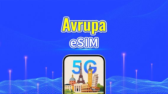Avrupa 5G eSIM  | AI ve TikTok Tam Destekli | Günlük/Toplam Veri Paketi | 1–30 Gün | 24 Saatlik Faturalandırma | QR Kod