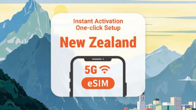 Yeni Zelanda 5G eSIM | Esnek Gün Seçenekleri | Tek Tıkla Hızlı Aktivasyon | Teslimat Bekleme Yok | QR Kodu